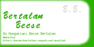 bertalan becse business card